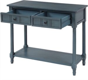 Wood Console Table with 2 Drawers 