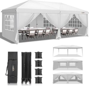 VINGLI 10x20 ft Pop Up Canopy Tent with 6 Sidewalls