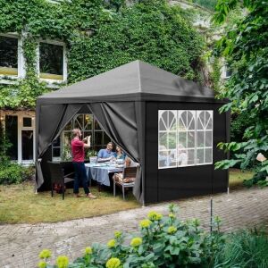  10' x 10' Canopy Tent w/4 Side Walls, Black 