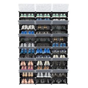 36 Cubes 72 Pairs Modular Plastic Shoe Storage Cabinet Boxes