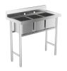 Stainless Steel Restaurant Sink 3-Compartment