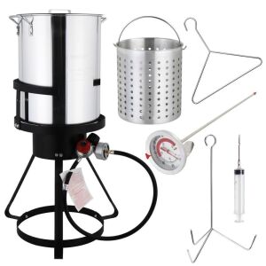 ROVSUN 30QT Turkey Fryer with 55000 BTU Propane Burner