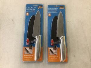 Lot of (2) Baker’s Secret 6" Chef Knife and Sharpening Case