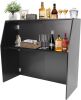 Folding Laminate Bar Cabinet with Top and Middle Storage Shelf, 19.5" x 47.8" x 43" 