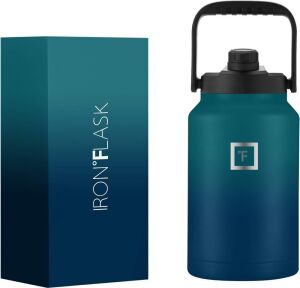 IRON °FLASK Vacuum Insulated Stainless Steel Sports Water Bottle 128 Oz