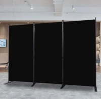 Room Divider, 3 Panel Folding Privacy Screens with Wider Support Feet, 6 Ft Portable Room Partition for Room Separator, 102" W X 71" H, Black $65.99