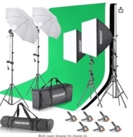 &nbsp;Photography Lighting kit with Backdrops, 8.5x10ft Backdrop Stands, UL Certified 5700K 800W Equivalent 24W LED Umbrella Softbox Continuous Lighting, Photo Studio Equipment for Photo Video Shoot $198.98