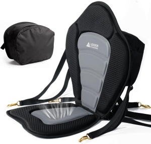 Leader Accessories Deluxe Padded Kayak Seat SUP Seat Canoe Seat Fishing Boat Seat with Storage Bag