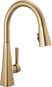 Delta Faucet Lenta Gold Kitchen Faucets with Pull Down Sprayer, Kitchen Sink Faucet with Magnetic Docking Spray Head, Faucet for Kitchen Sink, Champagne Bronze 19802Z-CZ-DST