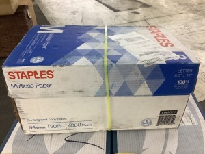 Staples Multiuse Copy Paper, 8.5" x 11", 20 lbs., 94 Brightness, 4000 Sheets