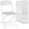 Set of 10 Folding Stacking Plastic Chairs w/ Non-Slip Feet 