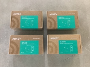 Lot of (4) Aukey Swift 20W USB-C PD Charger with USB-C to Lightning Cable 