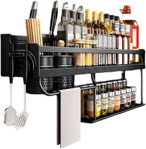 Wall Mounted Spice Rack Kitchen Organizer 