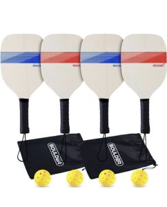 Boulder Sports Pickleball Set 4 Rackets With Covers And 4 Balls