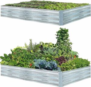 Galvanized Raised Garden Bed, 8' x 4' x 1', 2 Pack 