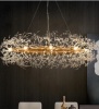 Gold Crystal Chandeliers Round,39" Modern Crystal Dining Room Chandeliers Light Fixtures,Large Firework Chandelier Lighting for Master Bedroom Living Room,Pendant Light for Entryway,Kitchen $279.99