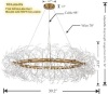 Gold Crystal Chandeliers Round,39" Modern Crystal Dining Room Chandeliers Light Fixtures,Large Firework Chandelier Lighting for Master Bedroom Living Room,Pendant Light for Entryway,Kitchen $279.99 - 4