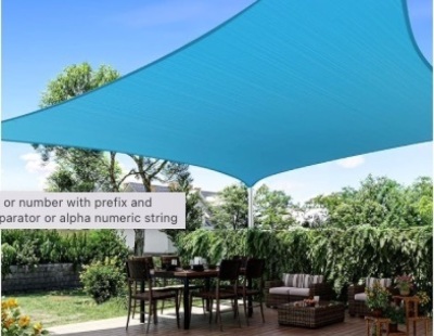 Quictent Sun Shade Sail Canopy 260GSM Polyester Fabric Shade Cloth for Outdoor Patio Backyard, Hardware Kit Included, 24X24 FT, $119.99