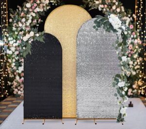 Gisafai Metal Arch Backdrop Stand and Arch Backdrop Cover, 6pc