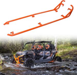 ELITEWILL RZR XP 4 1000 Rock Sliders Nerf Bars Orange Heavy Duty Side Steps Tree Kickers Compatible with 2014-2023 Polaris RZR XP4 1000 / RZR 4 900/4 Turbo UTV Accessories- 4 Seater