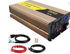 2000W Sump Pump Battery Backup System with LCD Display, Auto Switch Pure Sine Wave Inverter with Intelligent Cooling, for Emergency and Power Outage Continuous Operation of Sump Pump(Gold) $299.99