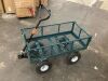 Steel Garden Utility Cart Wagon w/ 400lb Capacity, Removable Sides, Handle  - 4