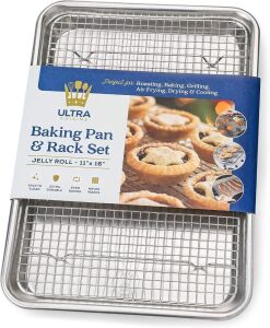  Lot of (2) Ultra Cuisine Baking Sheet and Cooling Rack Set