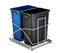 Home Zone Living&nbsp;15.3 Gal. Dual Compartment Pull Out Kitchen Trash Can with In-Cabinet Design