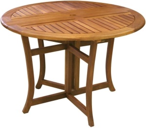 Eucalyptus 43 Inch Round Folding Deck Table  