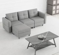 79.1 in. W L-Shaped Fabric Sofa Square Arm&nbsp;