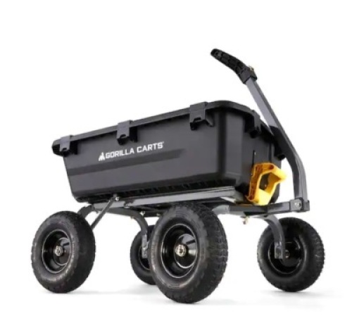 GORILLA CARTS&nbsp;7 cu. ft.&nbsp;Poly Bed Dumping Garden Cart, 1200 lbs. Capacity, Pull/Tow Handle Design