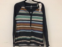 Ascend Striped Henley Women's S, Appears New, Sold As-is