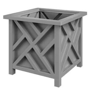 Pure Garden Polypropylene Garden Planter Box Gray, 15.5 in. L x 15.5 in. W x 16.5 in. H