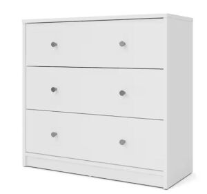 Portland 3-Drawer White Chest of Drawers - Light Damage