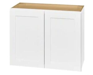 Hampton Bay Avondale 30 in. W x 12 in. D x 24 in. H Ready to Assemble Plywood Shaker Wall Bridge Kitchen Cabinet in Alpine White