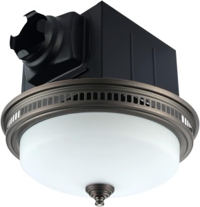 Liftbridge Kitchen & Bath Decorative Round 110 CFM Oil Rubbed Bronze Bathroom Ceiling Ventilation & Exhaust Fan with Light and Glass Globe, Quiet 1.5 Sones Bath Fan & Nightlight