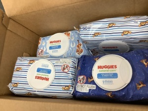 Box of Huggies Baby Wipes