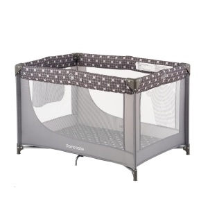 Pamo Babe Portable Crib Baby Playpen with Mattress and Carry Bag (Grey)