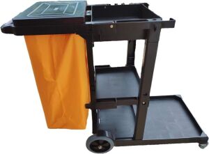 Simpli-Magic Janitorial Cart, Commercial, Black