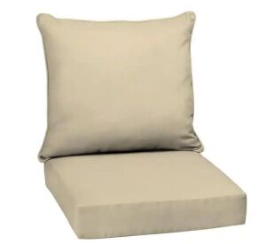 Lot of (7) ARDEN SELECTIONS 24 in. x 24 in. 2-Piece Deep Seating Outdoor Lounge Chair Cushion in Tan Leala