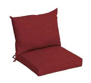 ARDEN SELECTIONS 21 in. x 21 in. Ruby Red Leala Outdoor Dining Chair Cushion