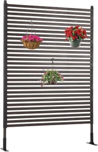 Metal Outdoor Privacy Screen with Stand, 4 ft W x 6 ft