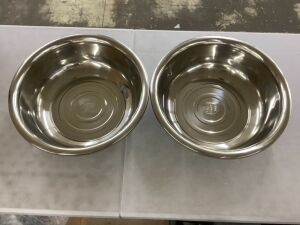 Lot of (2) Stainless Steel Pet Bowls 