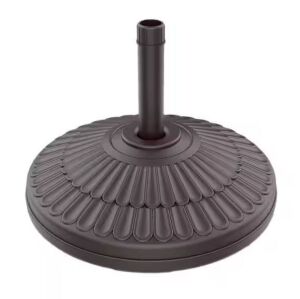 80 lbs. HDPE Round Patio Umbrella Base Free Standing Heavy Duty Base Water and Sand in Dark Brown