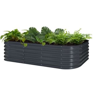 VEIKOUS Metal Garden Bed, 8x2x1.4 ft