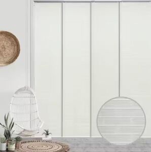 Lot of (2) Leisure Sheer Adjustable Sliding Hanging Room Divider with 23 in. Slats Up to 86 in. W x 96 in. L 