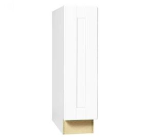 Hampton Bay Shaker 9 in. W x 24 in. D x 34.5 in. H Assembled Base Kitchen Cabinet in Satin White