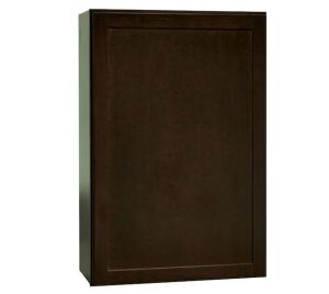  Hampton Bay Shaker 24 in. W x 12 in. D x 36 in. H Assembled Wall Kitchen Cabinet in Java