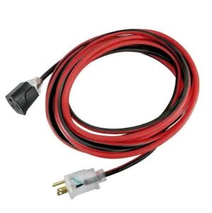 Husky 50 ft. 14/3 Single Lighted Locking Extension Cord, Red and Black