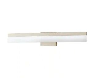 Hampton Bay Eldridge 24 in. 1-Light Brushed Nickel LED Bathroom Vanity Light Bar 